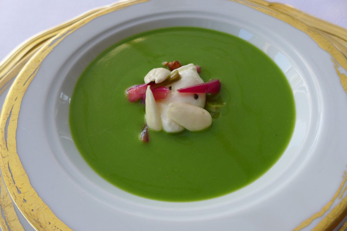hilled courgette velouté with ewe's milk