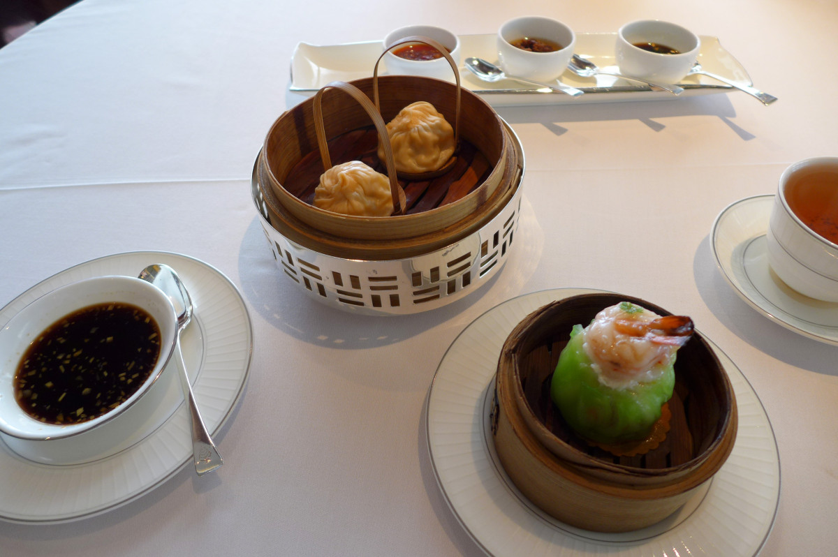 3 Michelin starred dim sum at Lung King Heen in Hong Kong.