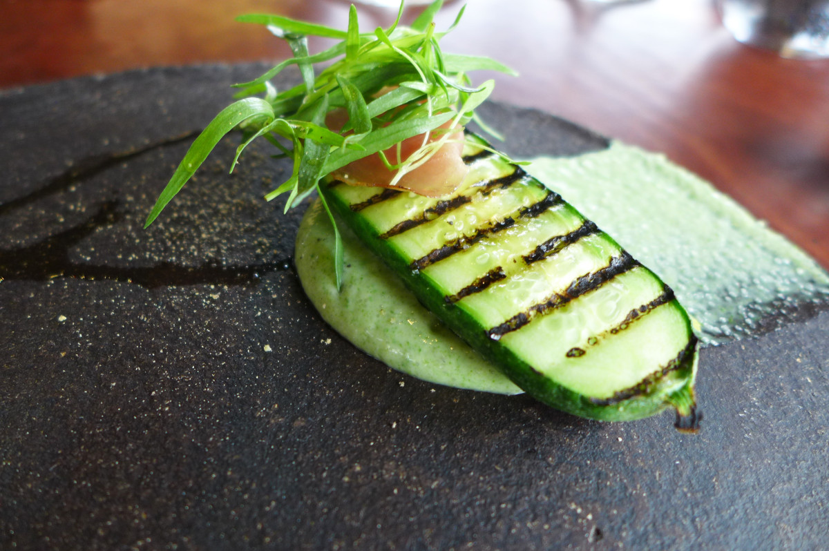 Cucumber with tarama and tarragon