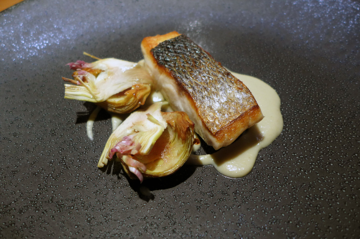 Seabass with artichokes