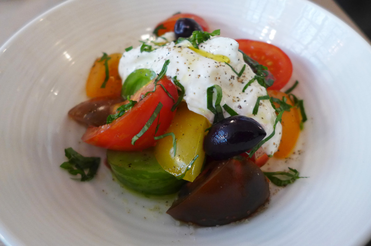 burrata with various tomatoes