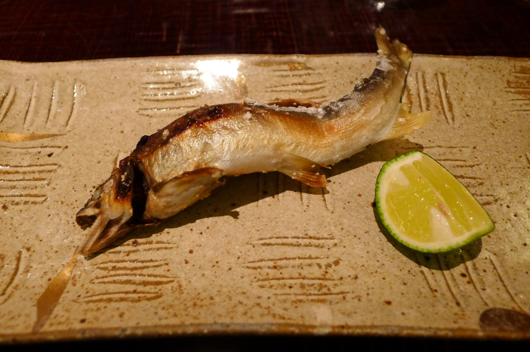 Charcoal grilled fresh river fish Ayu