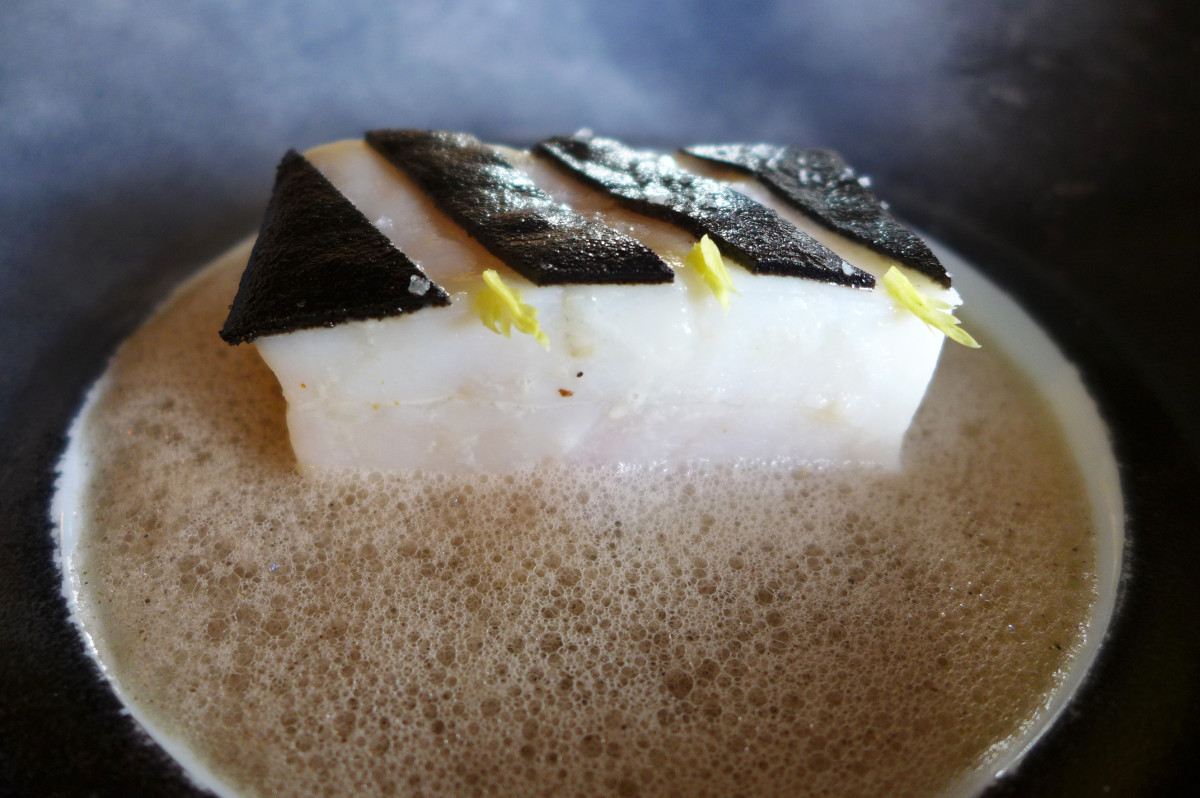 Turbot with black truffles