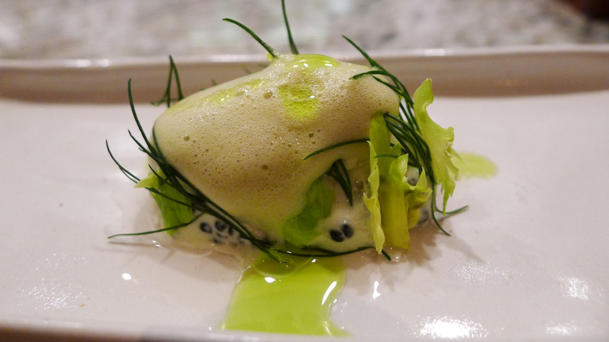 Langoustine with celery and essence of pressed apples