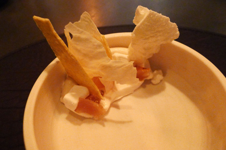 "Banana split, spiced marshmallows, candied parsley root"