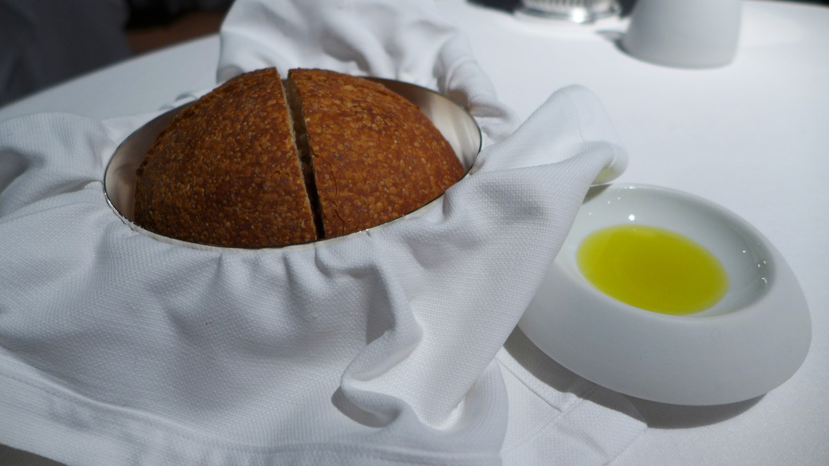Freshly baked bread and olive oil