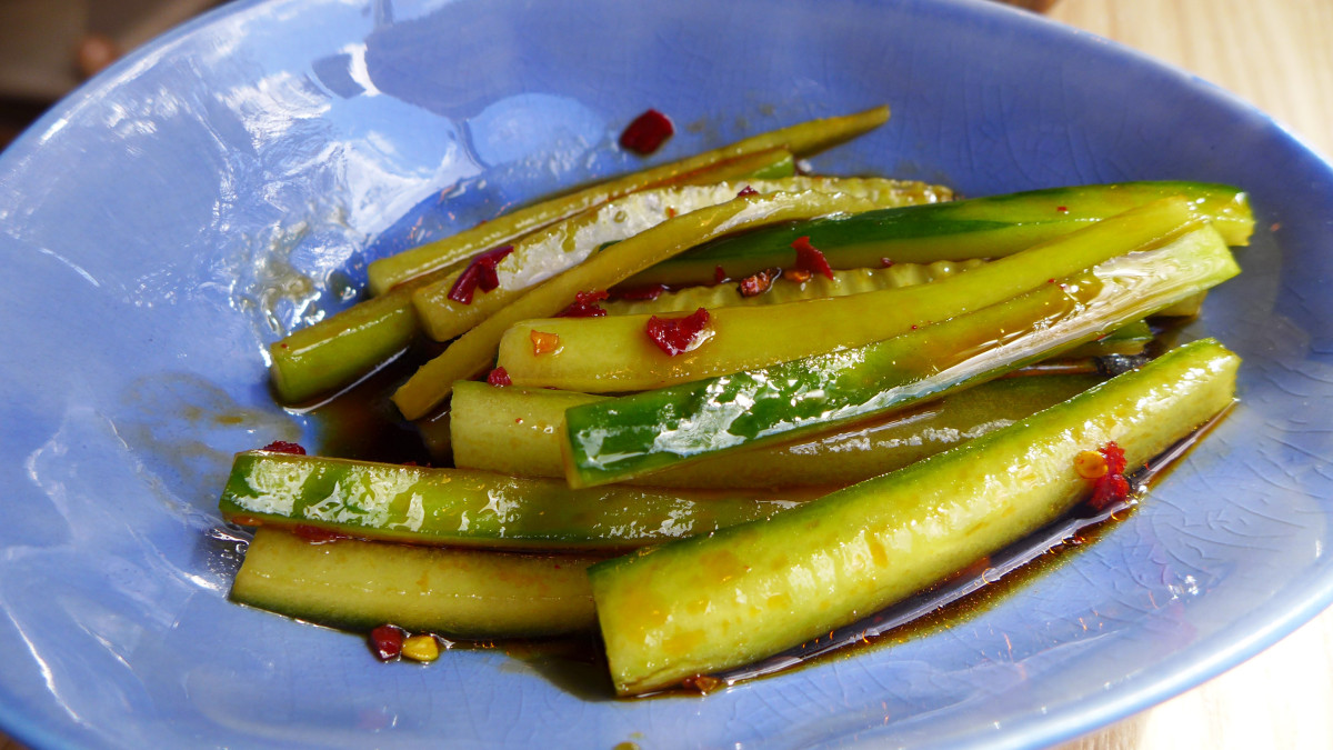 Pickled cucumber with pepper