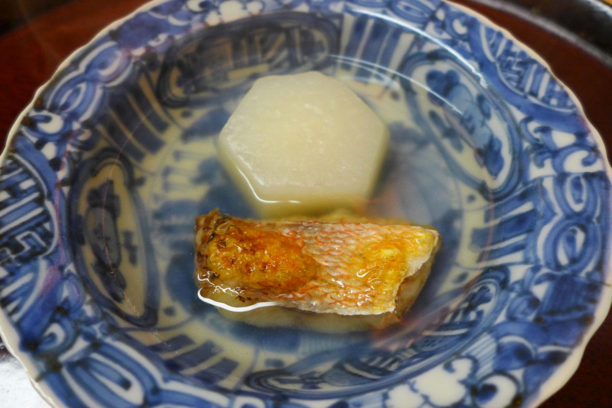 Kawahagi ( filefish) with daikon