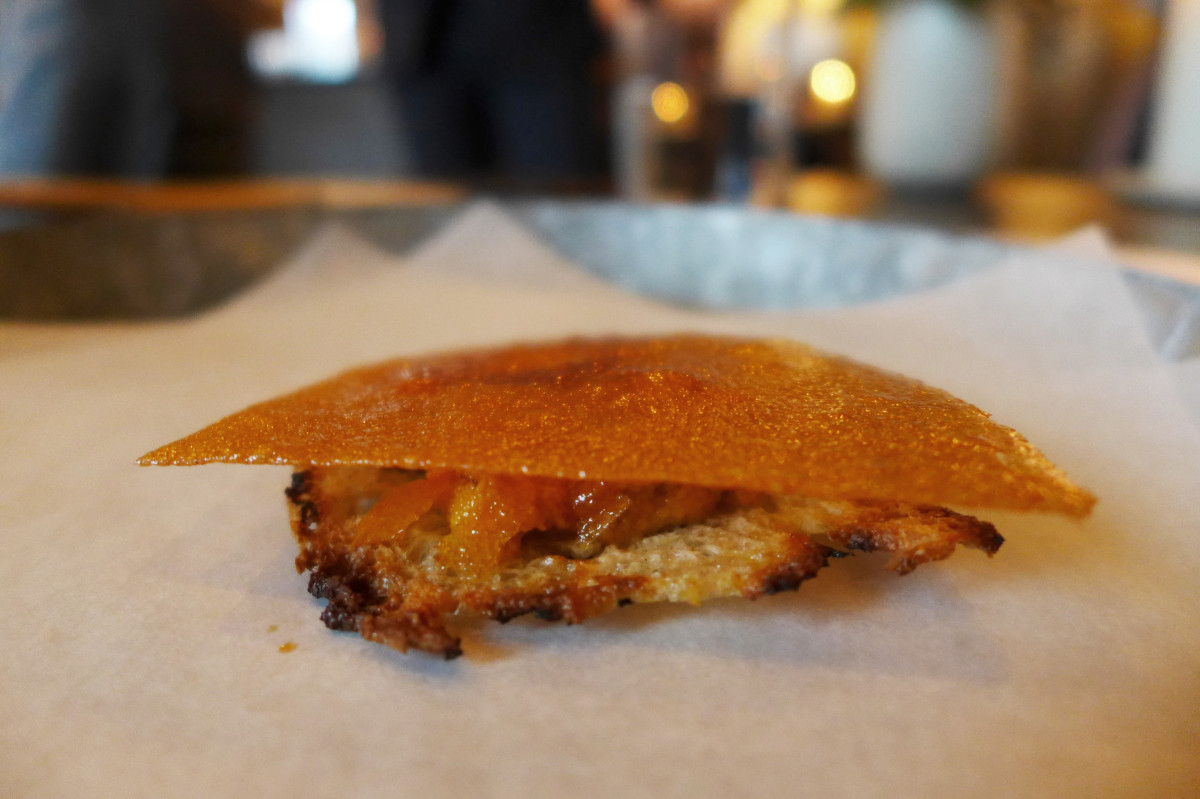 Sea urchin toast. Another amazing bite.