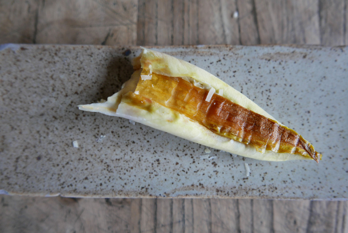 Endive, sea buckthorn and goats cheese ice cream