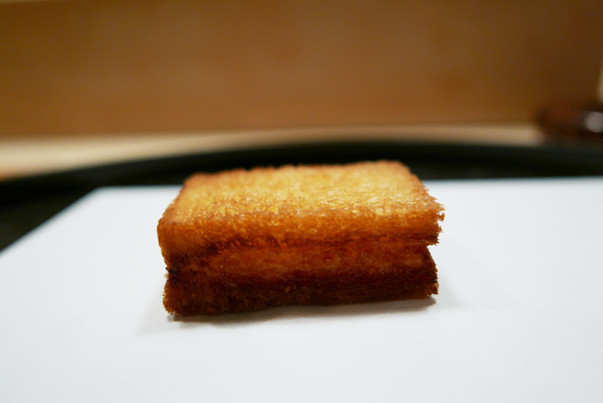 Croque-monsieur with shrimp