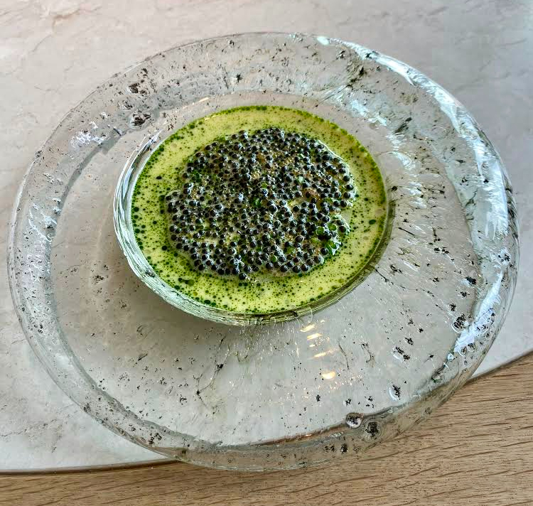 "Marbled" hake, caviar & buttermilk at Geranium (3*), Copenhagen