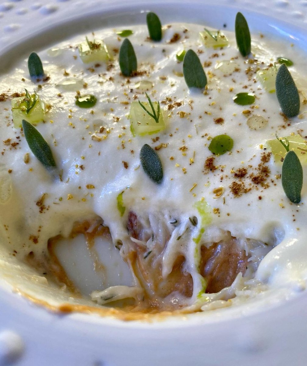 Cornish crab with 36 month Parmesan and bronze fennel