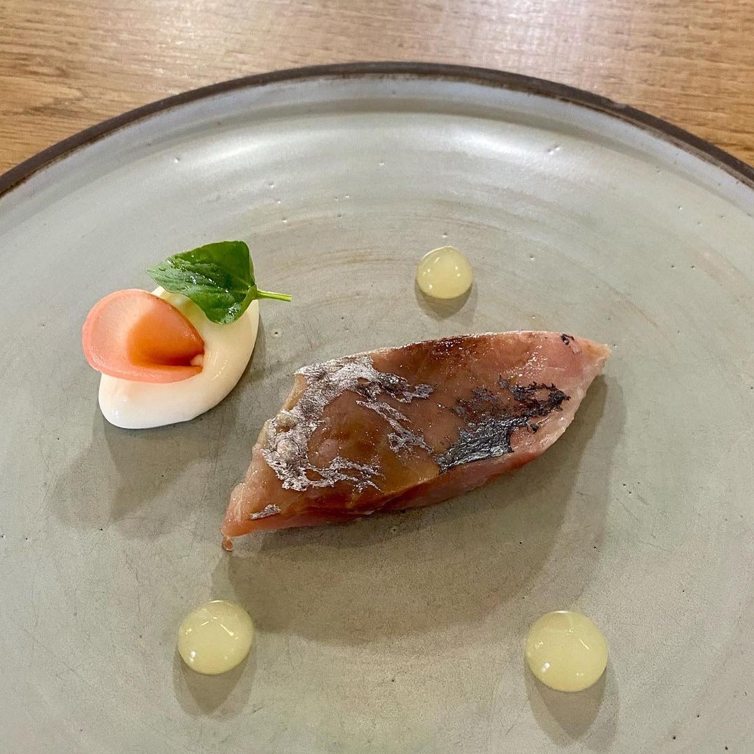 Smoked horse mackerel, cauliflower and cider