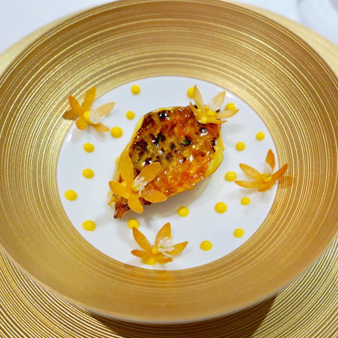 “boullibase” of red mullet with saffron gelee and potato.