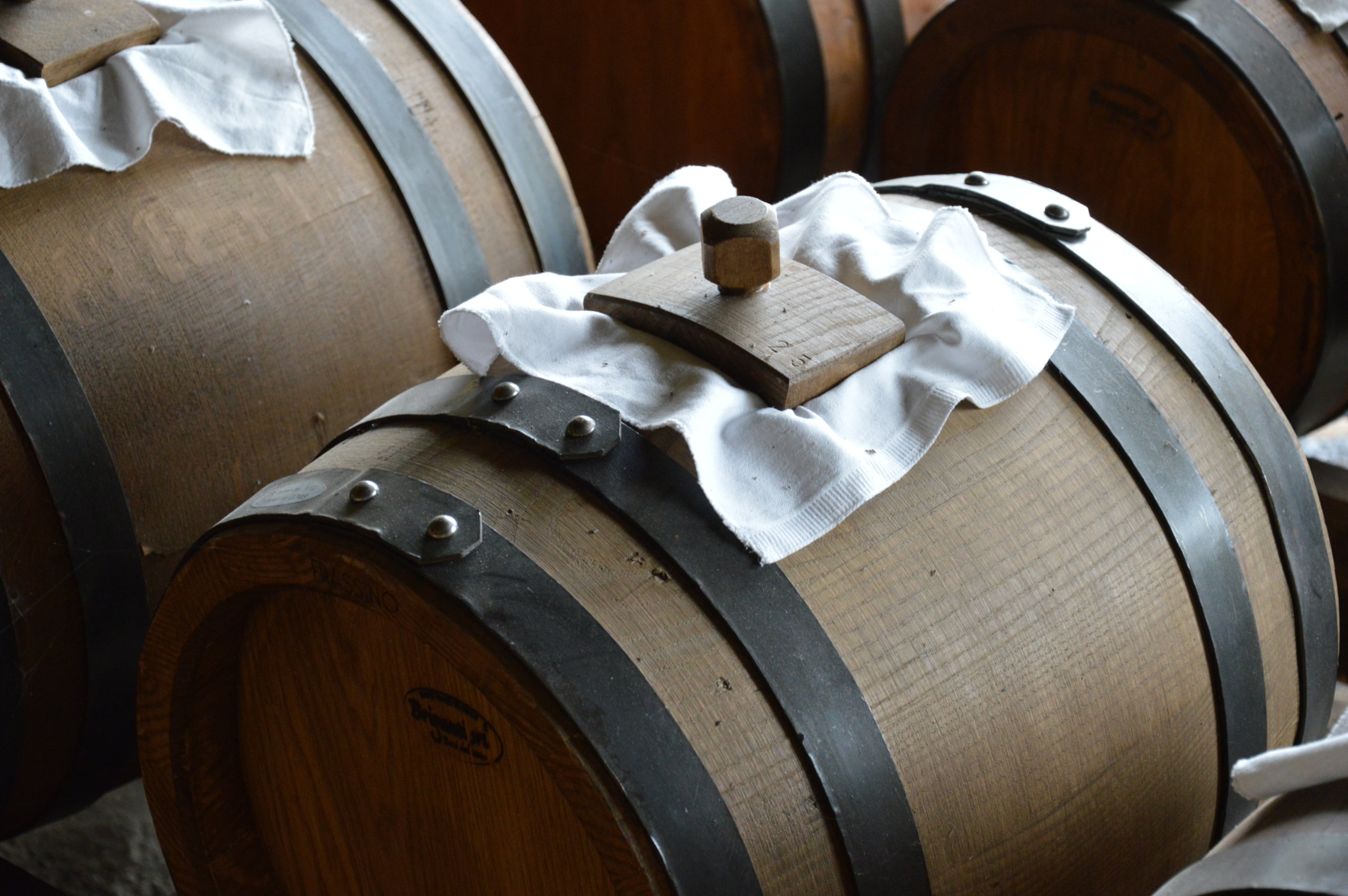 The aging barrels at Acetaia San Giacomo