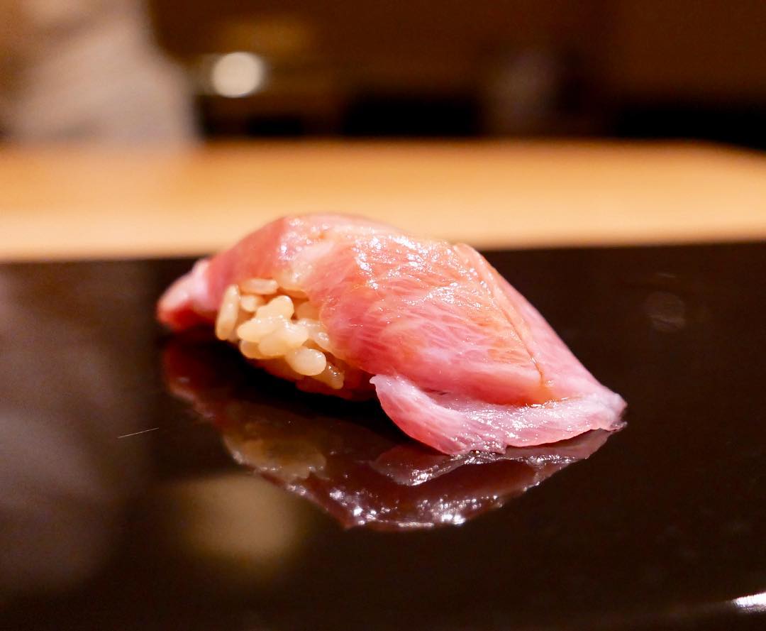 Sushi with fatty tuna