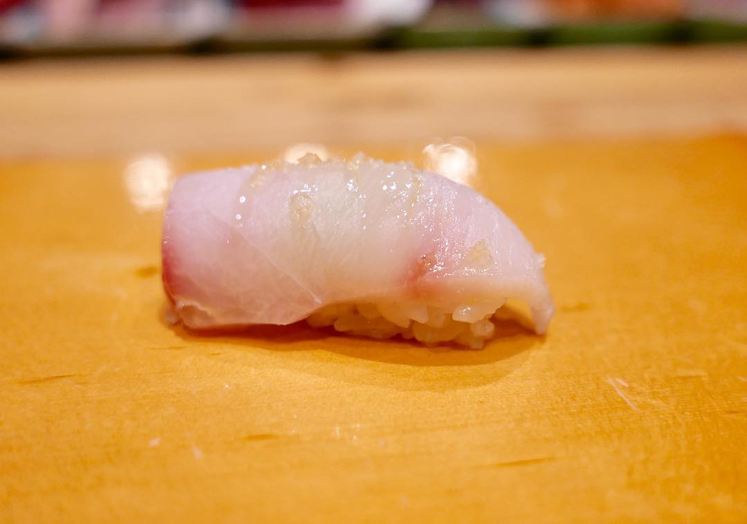 Cobia with salt, yuzu and olive oil 