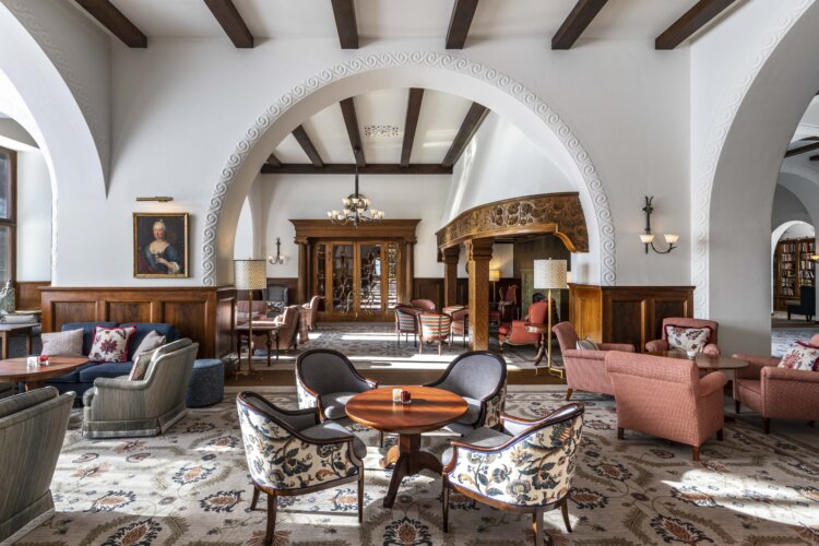 Restrained Swiss elegance at the historial winter palace Suvretta House in St Moritz